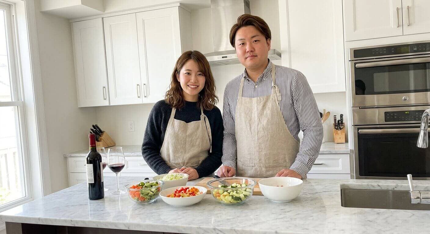 一緒にキッチンに立つ時間が一番幸せ。料理好き同士だから分かり合えた気がします